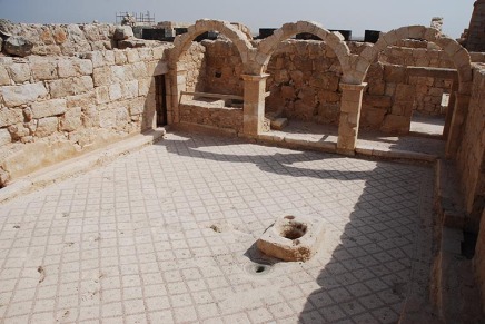 Mosaic floor in Qasr al-Hallabat